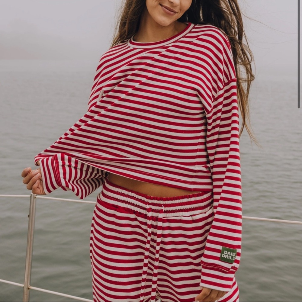 Dauphinette Red and White Striped Set